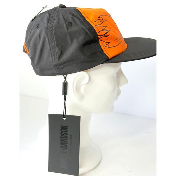Harley-Davidson Screamin' Eagle Snapback Hat– Black & Orange, Embroidered Logo - Picture 3 of 4